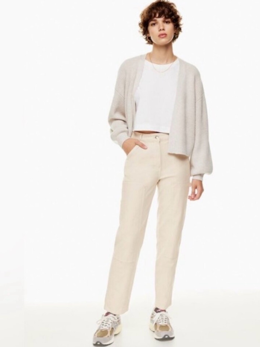 Aritzia Wilfred Free Modern Utility Pants Cream High Rise Size 4